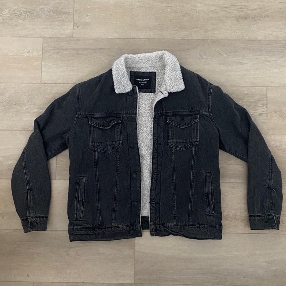 Black Sherpa Denim Jacket